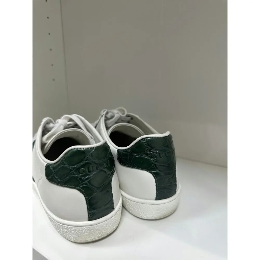Gucci Ace White Leather Sneakers with Web Stripe Size 39 Good Condition with Box - Picture 4 of 5